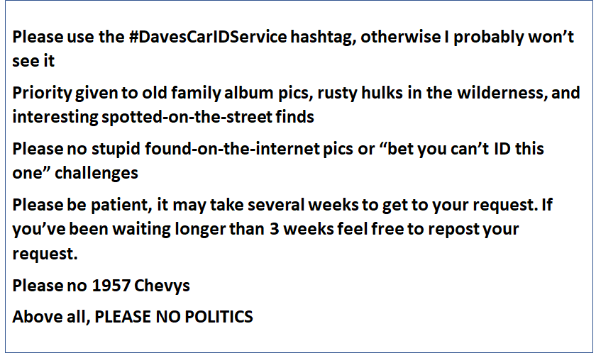 If you are now finished with your childish giggling, I again remind you to follow the guidelines for you best car ID service experience.