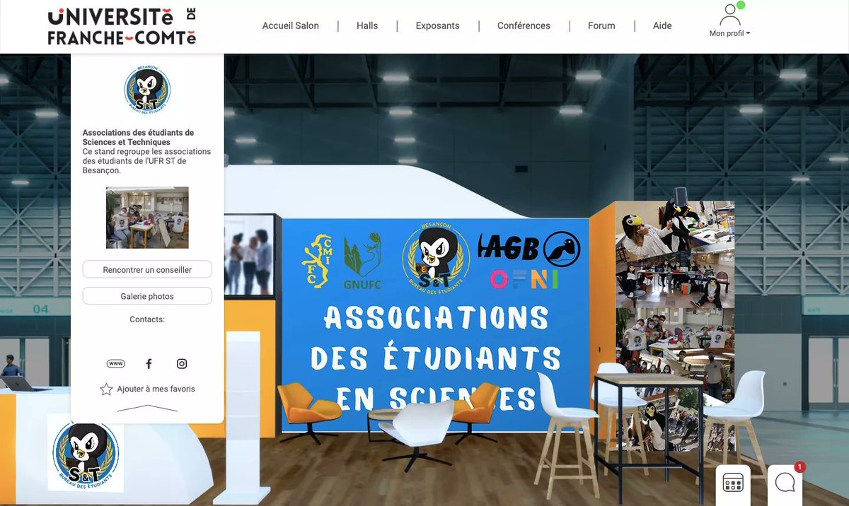 Le BDE Sciences et Techniques et les autres associations de L'UFR ST sont bien présentes pour cette première Journée Portes Ouvertes qui a lieu en distanciel !
#jpo #orientation #sciencestechniques <a href="/fc_univ/">université de Franche-Comté</a> <a href="/BAF_officiel/">BAF officiel</a> <a href="/AFNEUS/">AFNEUS</a>