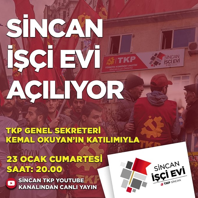 SincanEkspress's tweet photo. TKP SİNCAN’A İŞÇİ EVİ AÇIYOR!!!
https://t.co/nbhxKjkSZe
#sincanekspresshabersayfası #sincanhaberleri #TKP #işçievleri #tkpsincan #türkiyekomünistpartisi https://t.co/N7QOSLhmQb