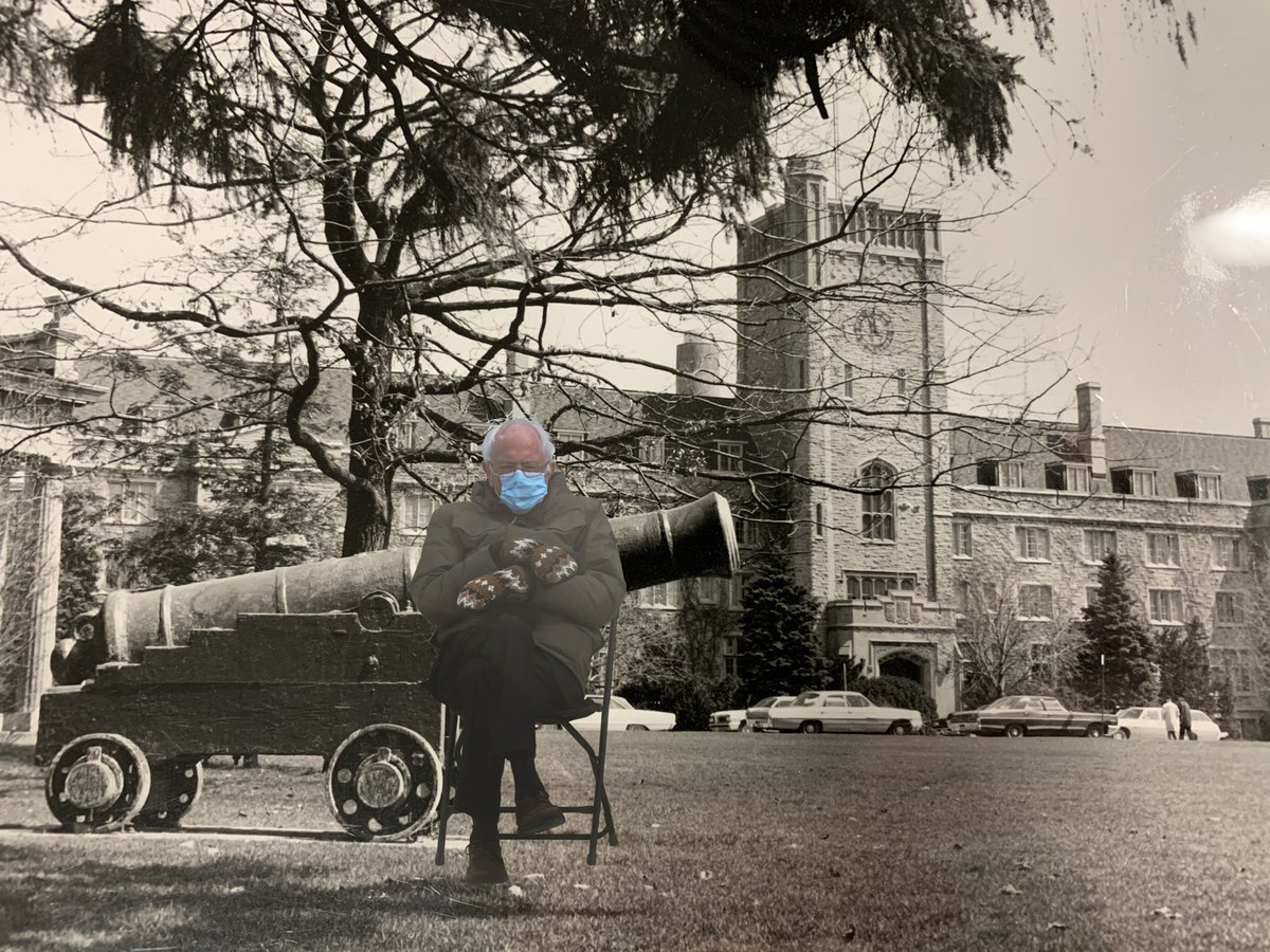 My pal Bernie has always known how to dress for the weather 🥶🧤🧶