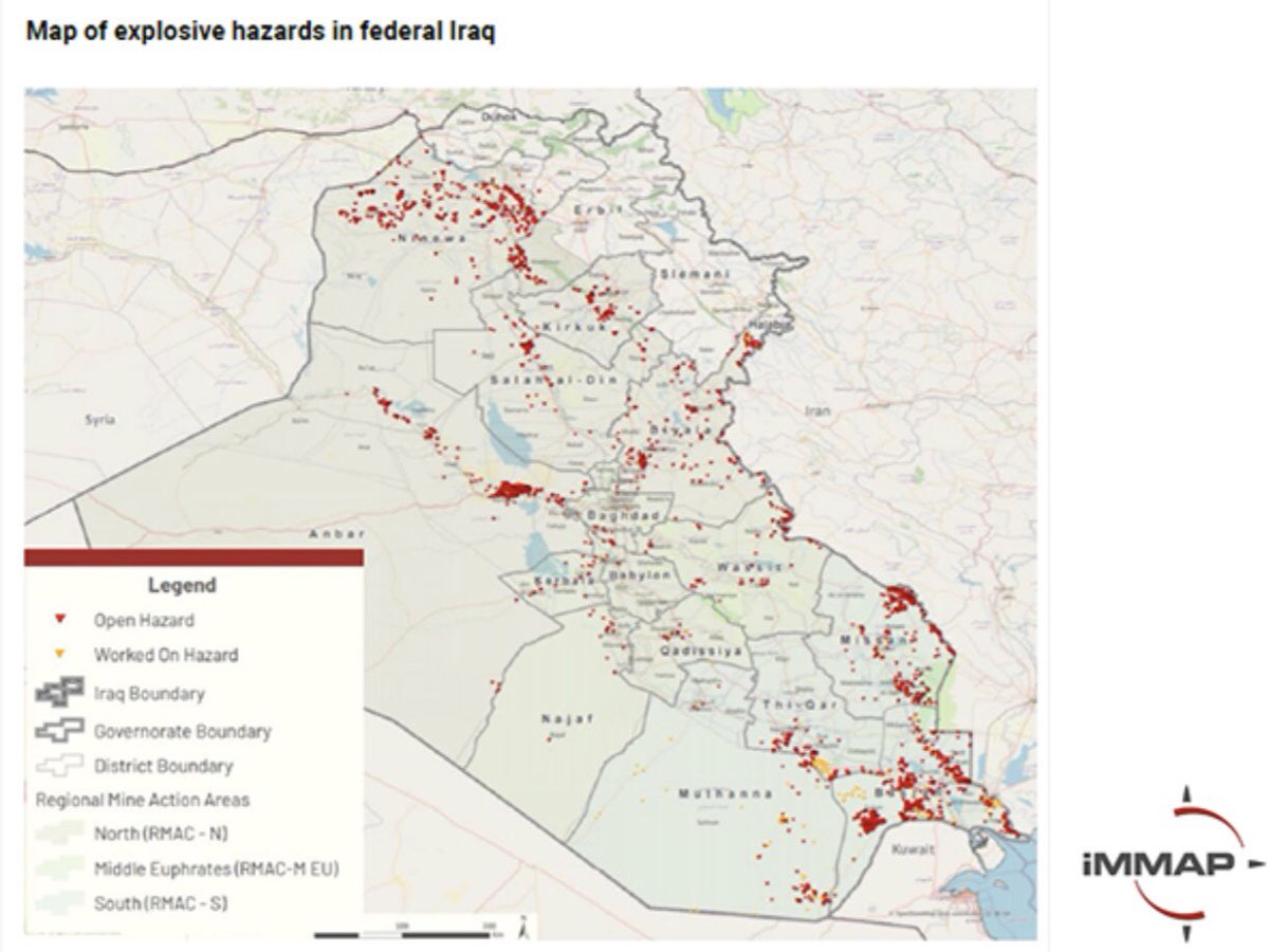 ACAPSproject's tweet photo. 🧨Mine action in #Iraq

#IDPs &amp; #returnees are among the most at-risk groups; children who are not provided with risk education are especially vulnerable. 

🔔Victim assistance &amp; risk education are some of the key priorities.

More info in our analysis: https://t.co/GaunR9zPjc https://t.co/qfhuKp7T6U