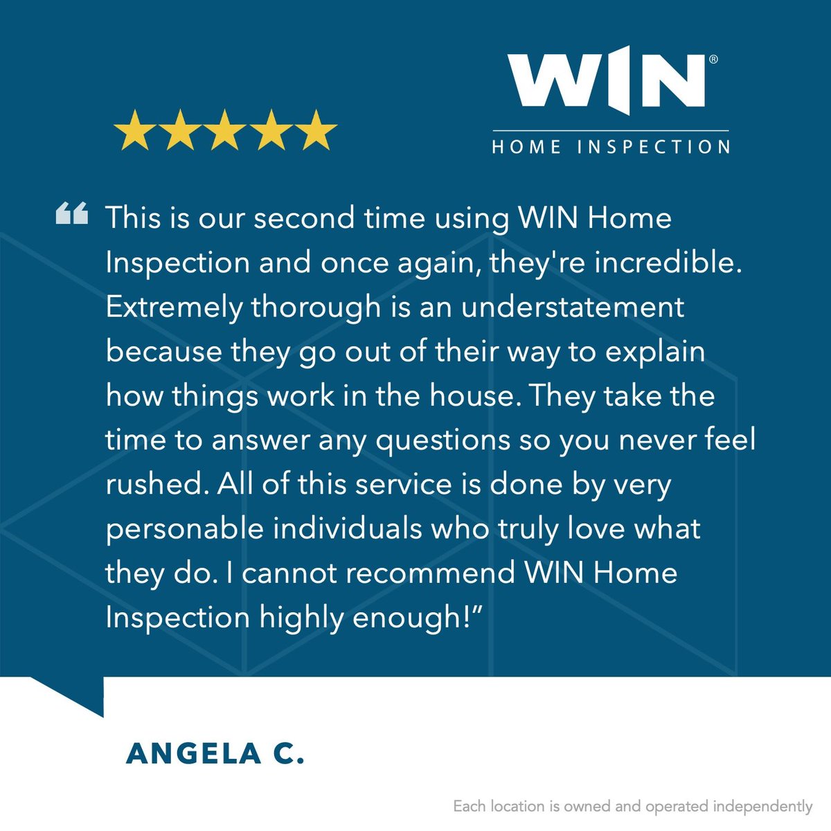 WINHomeInspect's tweet photo. Hi Angela, thank you for your thoughtful review! WIN Home Inspectors are passionate about delivering the best in customer service, and they enjoy working with clients to answer questions about the home. We wish you the very best!
#homeinspection #homeinspectors https://t.co/haK6VBoMP5
