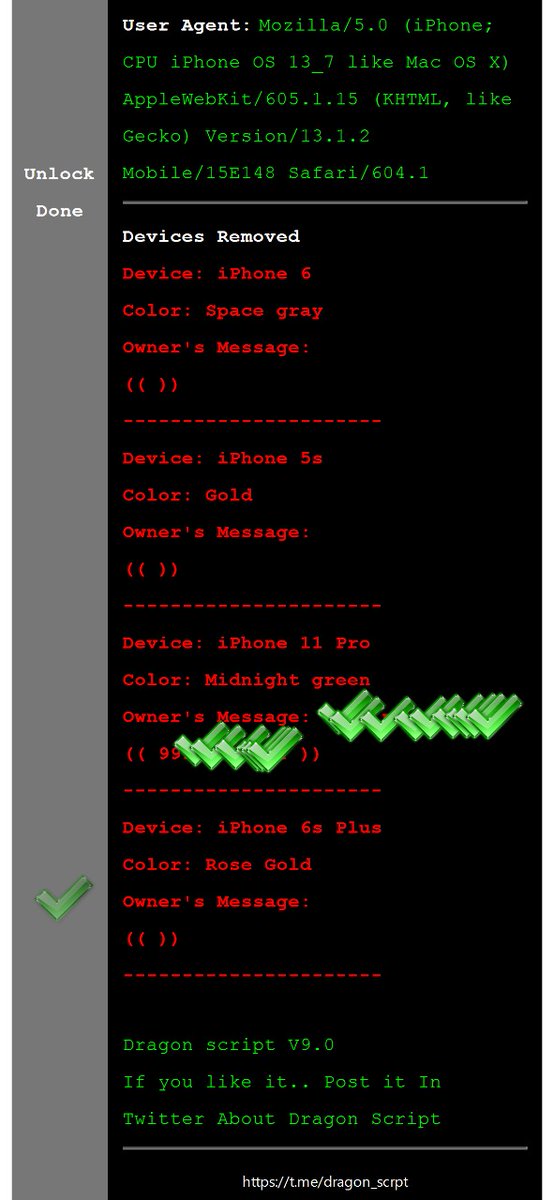 abdullacool33's tweet photo. ✔️Lost Mode
📴 FMI OFF
Thanks  For  Dragon Team 👇👇
For VIP Hosting  ➕Anti Red Page🔰 iCloud script 
@DragonT10523260 https://t.co/rpXuQFsCeo