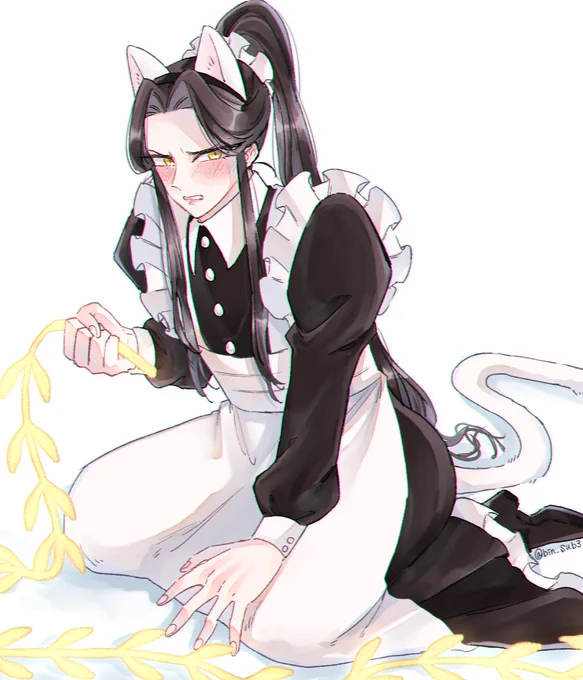 メイド楚晩寧ちゃん。オプションで猫耳と尻尾アクセサリーを付けていただきました 