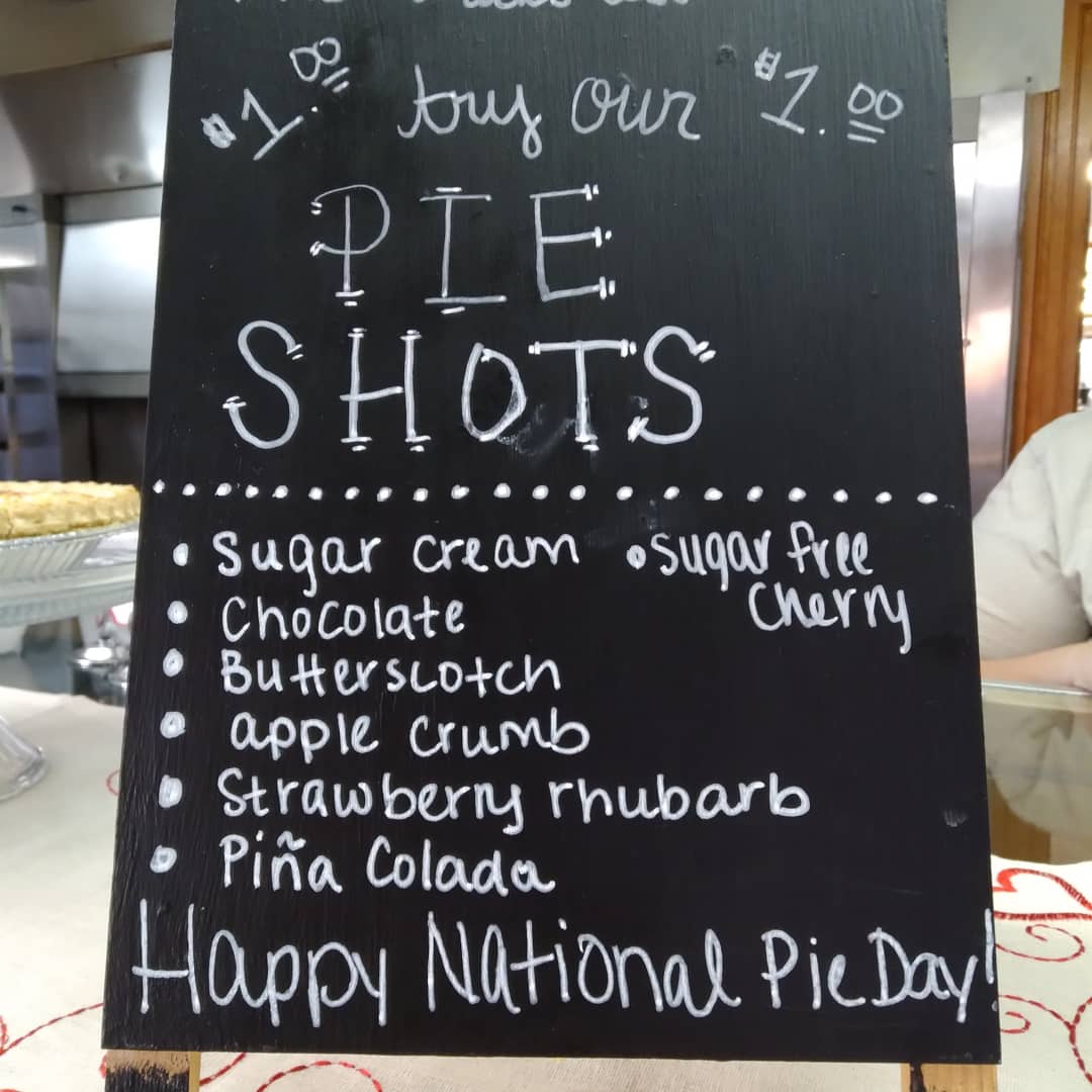 LLCGLC's tweet photo. #happynationalpieday 🥧
If you are near Winchester, In, c'mon in for our $1 pie shots! 
#trythepie https://t.co/x75jUwylGd