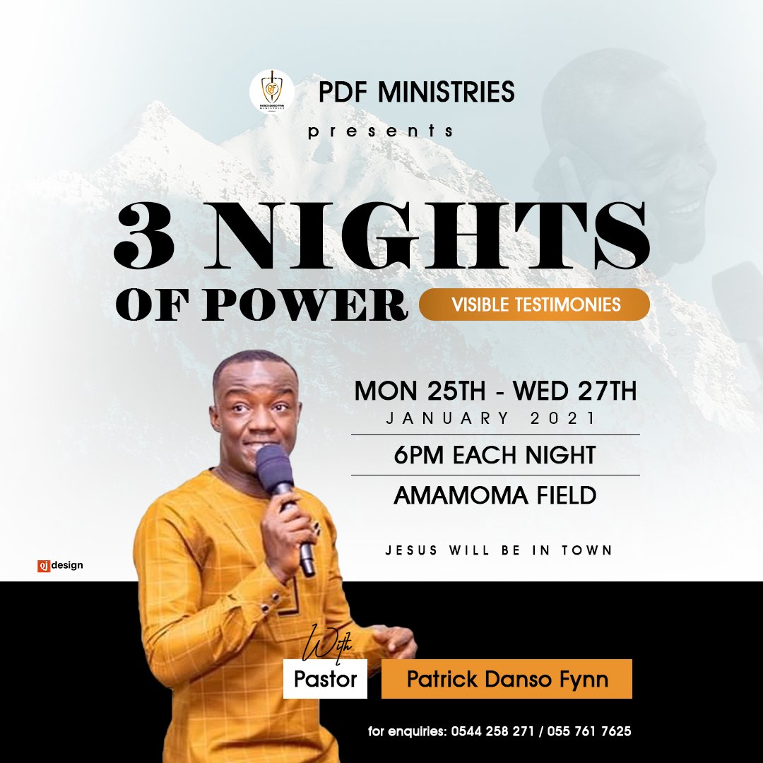 qjdesign_gh's tweet photo. A Flyer Design for PDF Ministries (UCC Chapter). #graphicdesigndaily #graphicdesigner #freelancerlife #freelancer #churchflyer #campusministry #3nights #3nightsofpower #flyerdesigner https://t.co/Zv3y6gzHQI