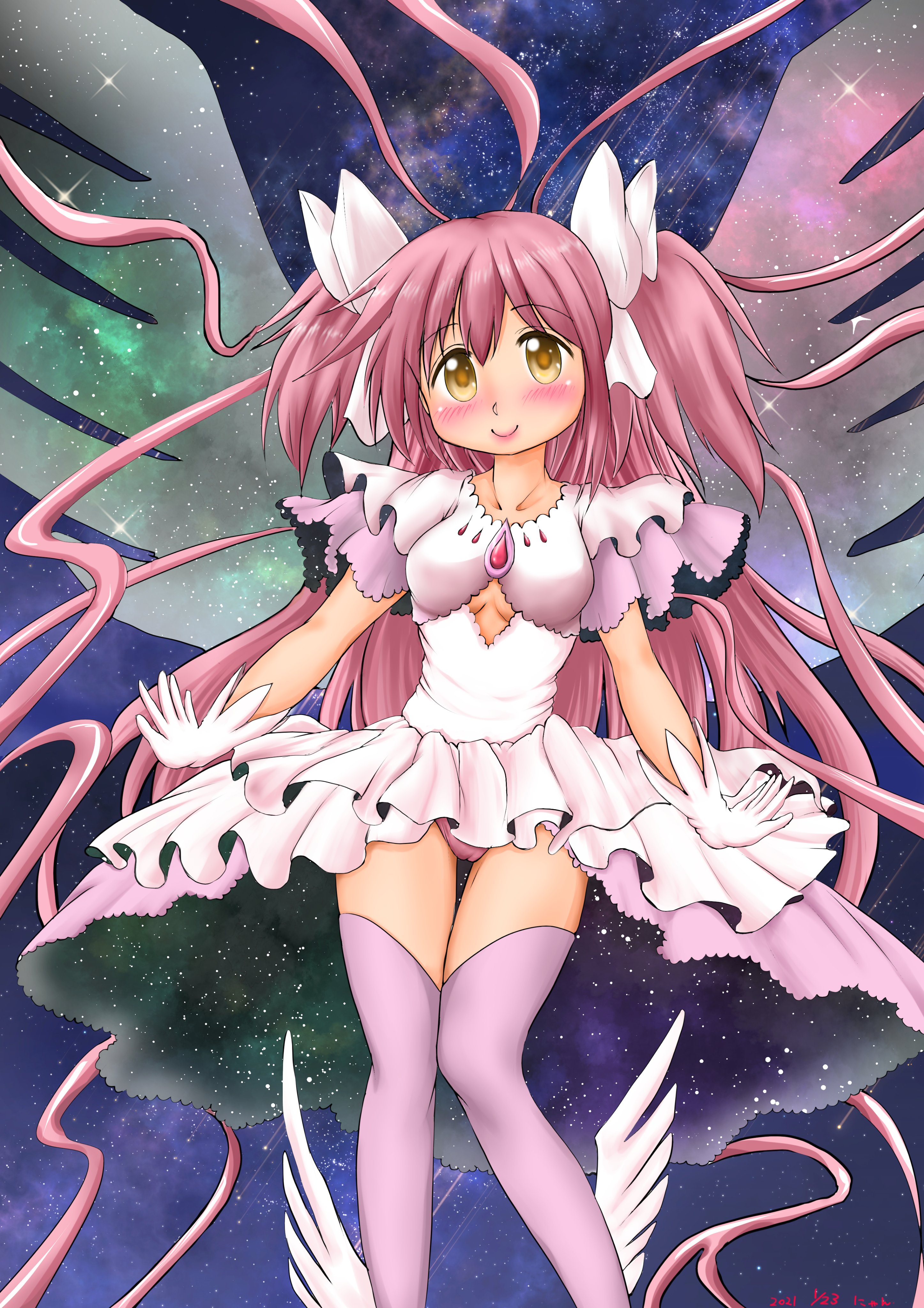 Twitter 上的 にゃんこの森のいろはちゃん 魔法少女まどかマギカ まどか10周年 マギアレコード イラスト アルティメットまどか ちゃん アルまどちゃん 遅くなりましたが１０周年おめでとうございます T Co F8z5akr1cs Twitter