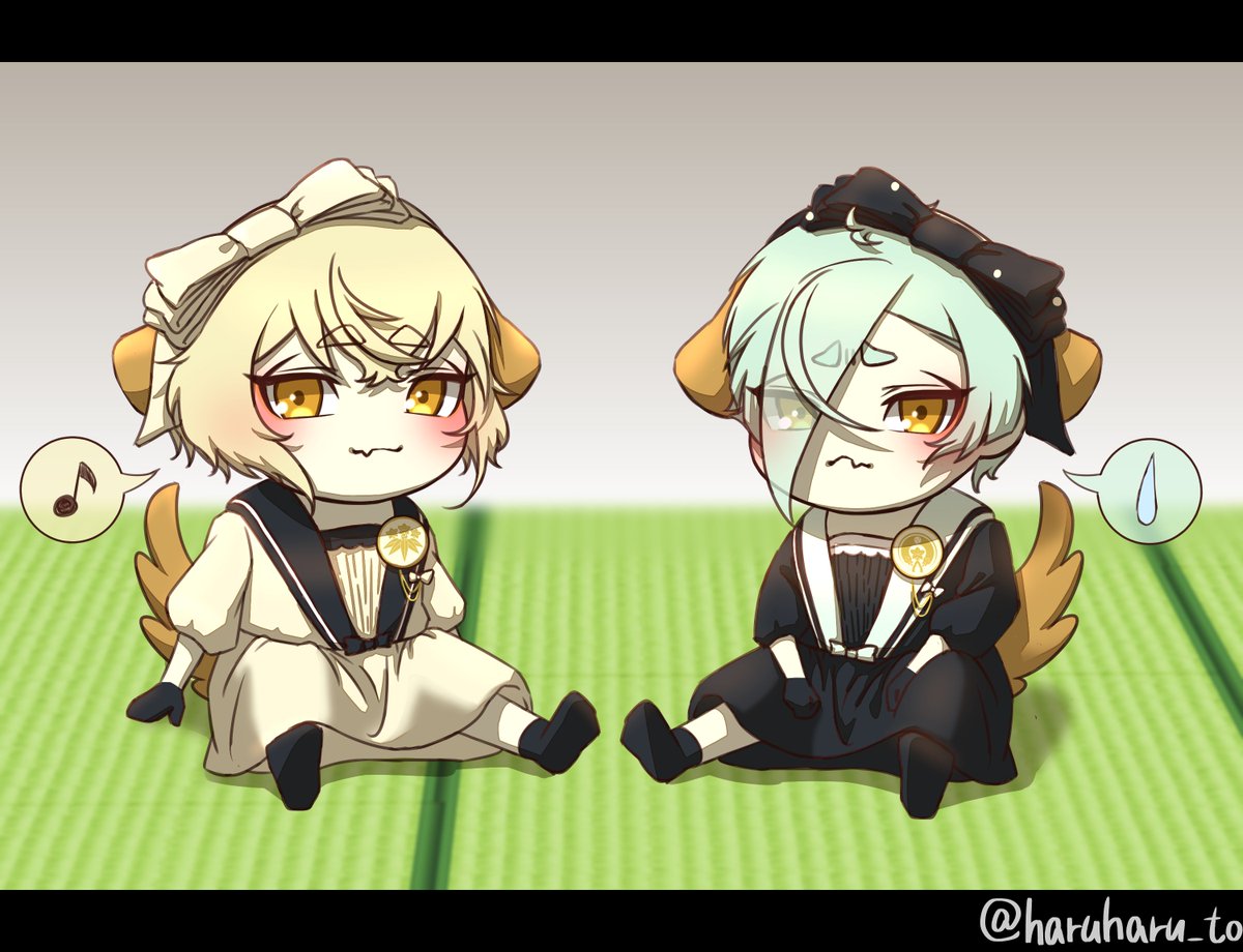 例のコラボワンピを刀犬たちに着てもらいました? 