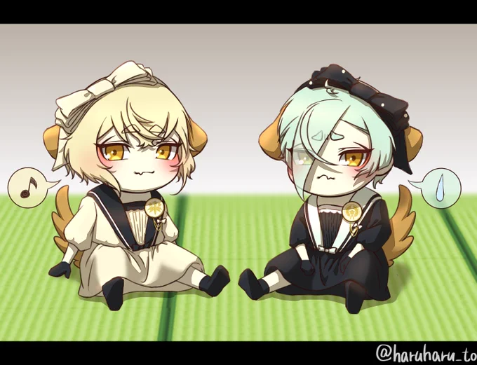 例のコラボワンピを刀犬たちに着てもらいました? 