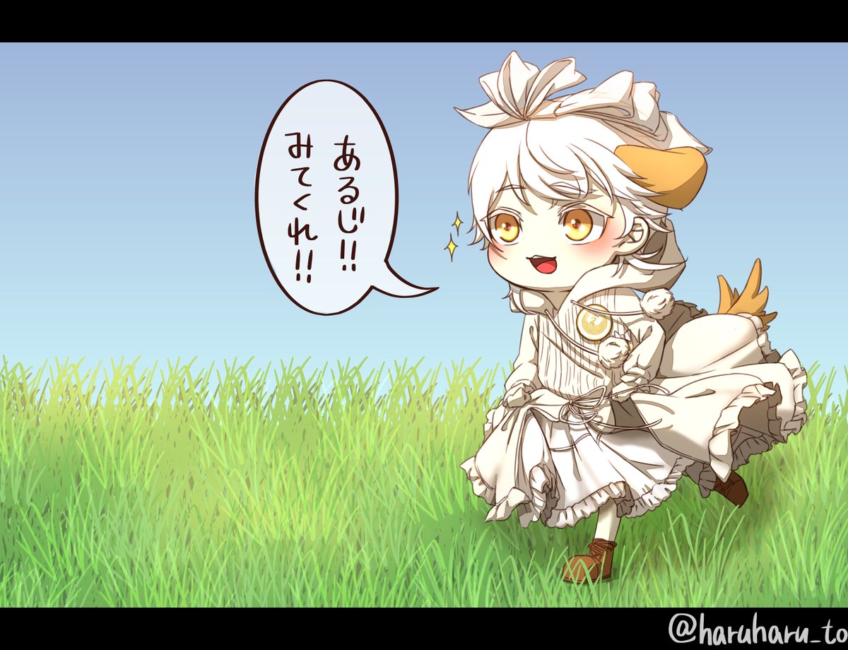 例のコラボワンピを刀犬たちに着てもらいました? 