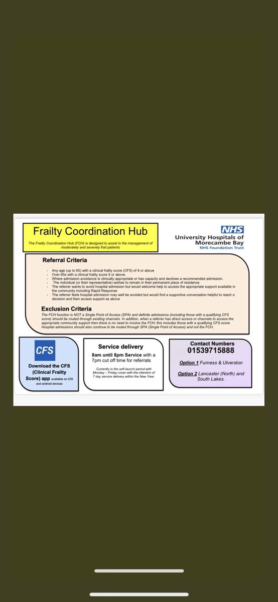 FrailtyHub's tweet photo. Happy Saturday! ⭐️ it’s @mcbrideanna81 on duty today. Give her a call ☎️ #7dayservice #frailtyhub @bay_medical @KendalICC @grange_lakesICC @grange_lakesICC https://t.co/K2TYYfvdlv