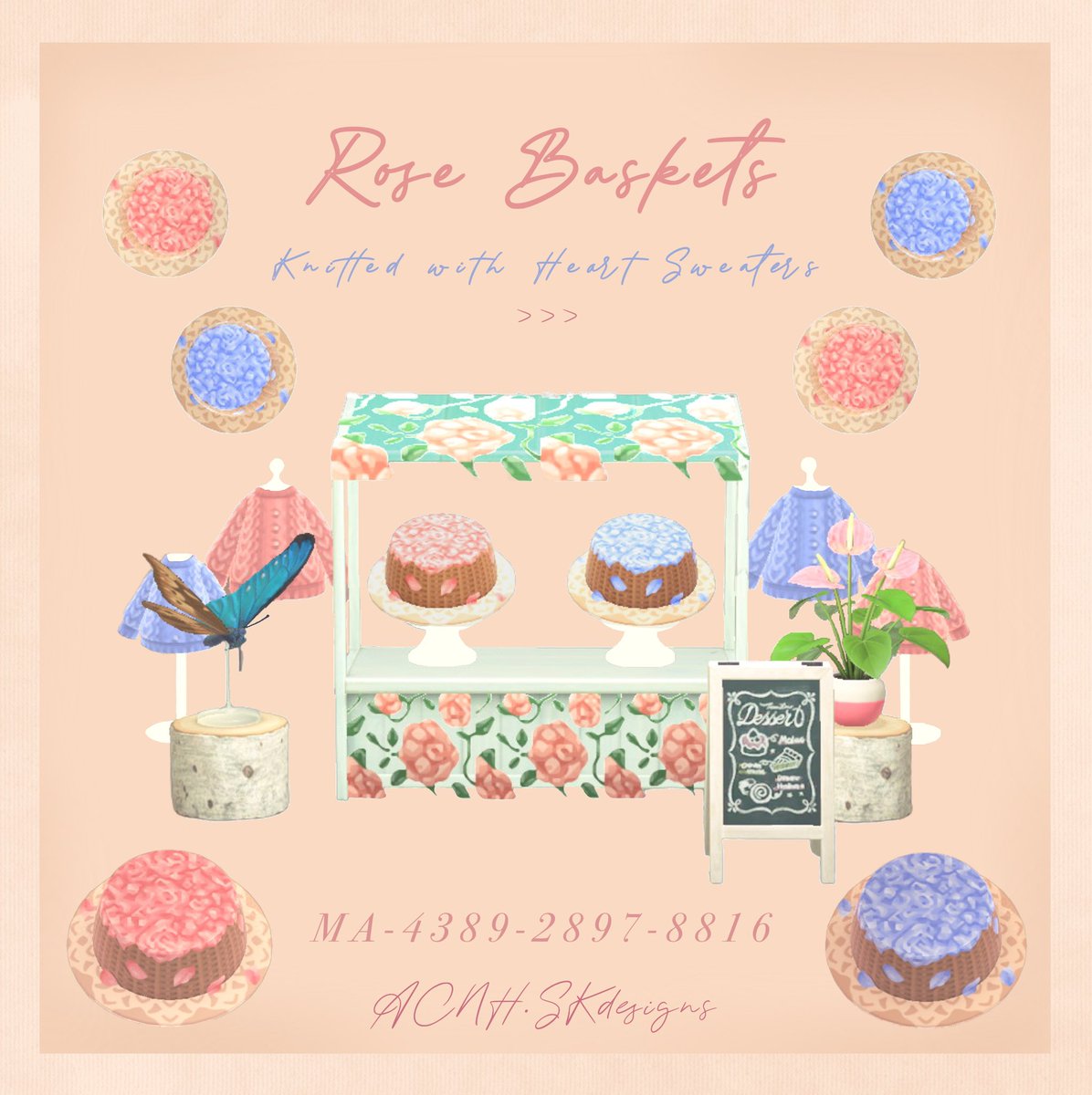 Sakaomon's tweet image. ❀ Rose Basket Hats ❀ x ♡ Knitted with Heart Sweaters ♡

#ACNHDesign #AnimalCrossingNewHorizions #acdesign #ACNHDesigns #AnimalCrossingDesigns