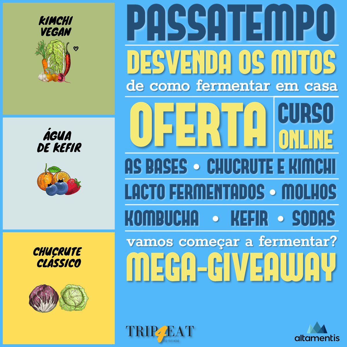 altamentis's tweet photo. Passatempo oferta curso de fermentação:
https://t.co/s2Fs5IouFg

#altamentis #biohacking #nutricaofuncional #healthylifestyle #fermentedfoods #chucrute #kimchi #kombucha https://t.co/rn0d7QegGX