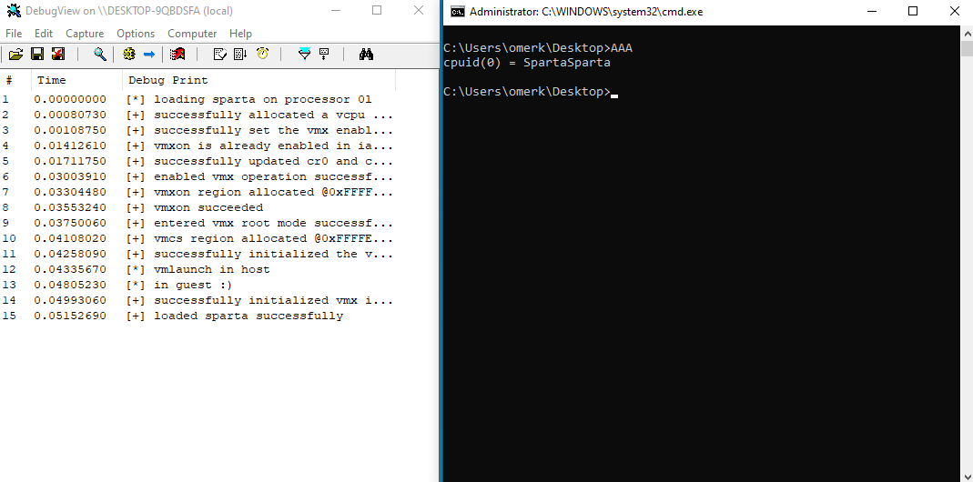 Finally got my hypervisor running the full guest OS! I guess it's time to write some mitigations :)
Special thanks to <a href="/DoronMicha/">Doron Micha</a> and <a href="/PetrBenes/">Petr Beneš</a>