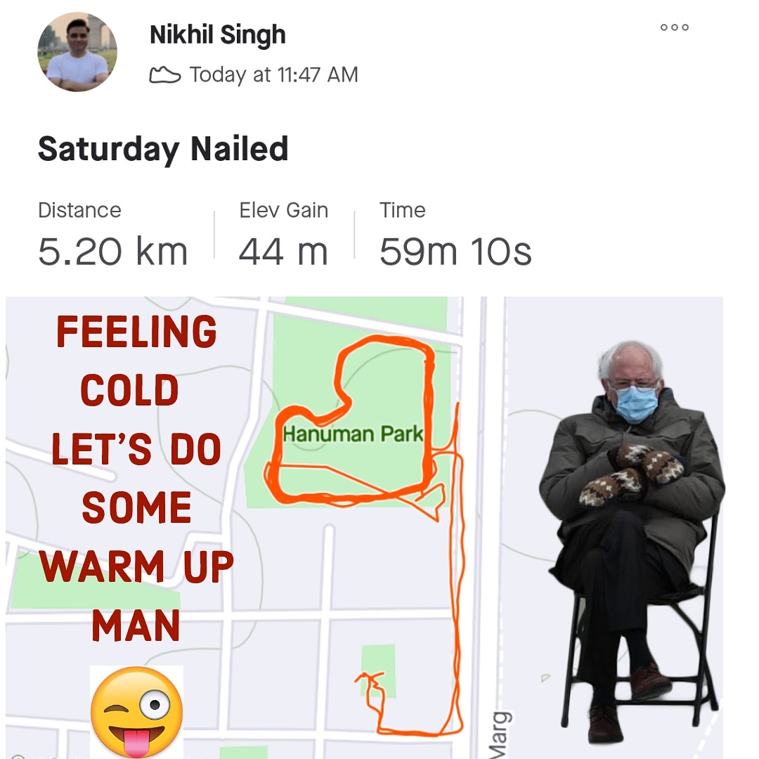 NikhilThinkHR's tweet photo. Let's do some warm up! ๐๐ฝโโ๏ธ
Beat the cold ๐ฅถ๐๐ช
#bernie #berniesandersmemes #berniesanders #berniesander #berniememes #walkwithbernie #run #walk #warmup #exercisemotivation #thinkhrindia #exercisedaily #jog #workout #LetsmovewithNikhil #30daysofchallenge #memes #NikhilSingh https://t.co/KmJ8wrUmpK