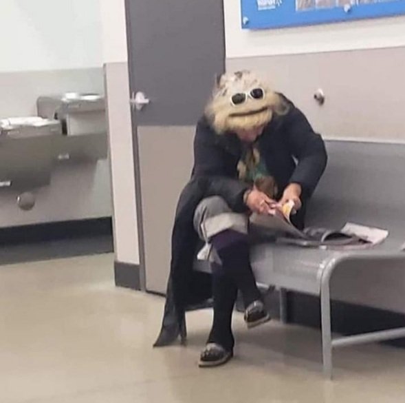 dysondoc's tweet image. Just saw Cookie Monster's mum in the waiting room at the hospital.
