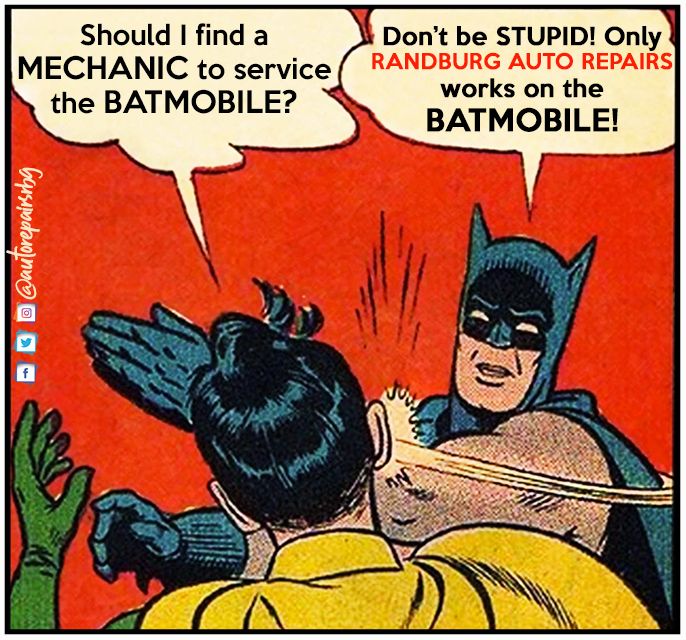 autorepairsrbg's tweet photo. We can assist with all of your auto repair &amp; maintenance needs!

#batmanmeme #robinmeme #meme #automeme #carmeme #vehiclememe #mechanicmeme #autorepair #carservice #oilchange #brakes #shocks #clutch #randburg #fourways #sandton #bryanston #johannesburg #batman #batmobile https://t.co/LVCOjTW3b9