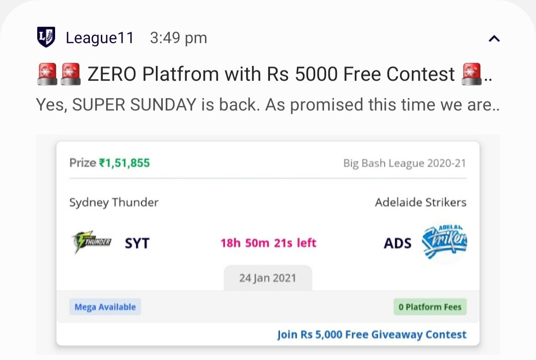 league11_in's tweet photo. ππ Yes Super Sunday is back. ππ
Make Your Team Now and Get your 100% winning in your account.
We are committed towards users best experience π₯π₯π₯
@league11_in
#BBL10 #Cricket #SundayOffers #T20 #BCCI #ICC #FantasyFootball https://t.co/HUbXZEcef9