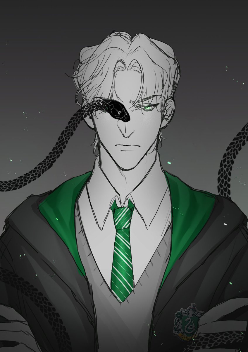 HAM_LWT's tweet photo. [ #LWT_Hogwarts_verse #เด็กลวถจะไปฮอกวอตส์ 
ระหว่างที่ลูกนอนเป็นผักเราก็จะมาเล่นแท็ก ลองเล่นตามเว็บที่ผปค.มีนแปะไว้แล้วแฮมออกมาเป็นบ้านสลิธีรินค่ะ 

คงเป็นเด็กสลิธหน้าเหี้ยม ไม่น่าสุงสิงด้วย(ปกติก็เหมือนจะเป็นอย่างนั้นนะ🤔) ผปค.ก็ไม่ตามแฮร์รี่ด้วยแง แต่วาดออกมาแล้วชอบมากเลย] https://t.co/KHaWpMzCCp