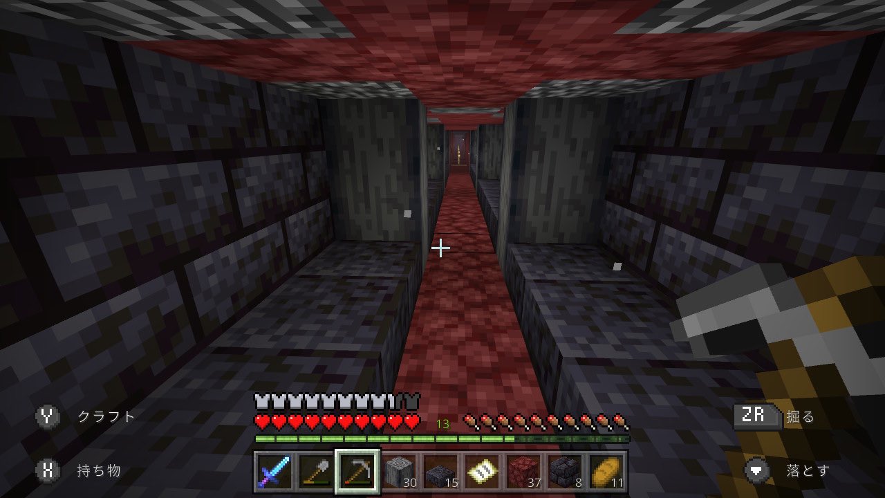 Nami マイクラ日記 博物館が一段落したのでこれからはネザーの鉄道を整備 しつつ初期リスに帰る事に 海底神殿は初期リス近くにあるため 鉄道は岩盤まで上がり最短で高低差なしで繋げたい とりあえずゲート周りの整備と32村 までの道は確保できた マイン