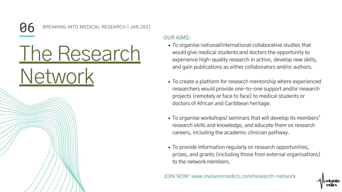 MelaninMedics's tweet photo. We're delighted to launch the Melanin Medics Research Network!
We want to make research opportunities more accessible. Our goal is to improve research engagement and attainment amongst black medical students and doctors.
Join now: https://t.co/gN17m7RbjE
#MMResearch https://t.co/L9nLHhh4HK
