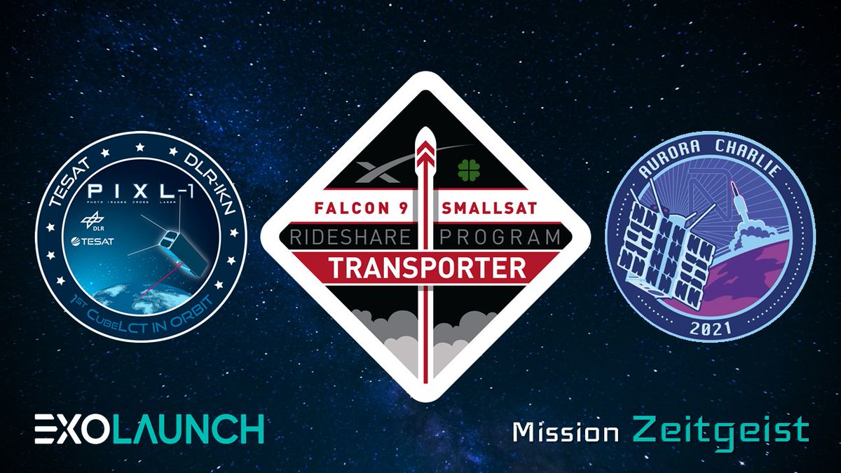 Check out the stories of two of our customers that are on board @SpaceX Mission #Transporter1 right now:

@dlr_de and @TesatSpacecom #PIXL1:  exolaunch.com/news-block-23.…

@nanoavionics and @aurorainsight #Charlie: nanoavionics.com/news/nanoavion…

#Rideshare #MissionPatches #NewSpace
