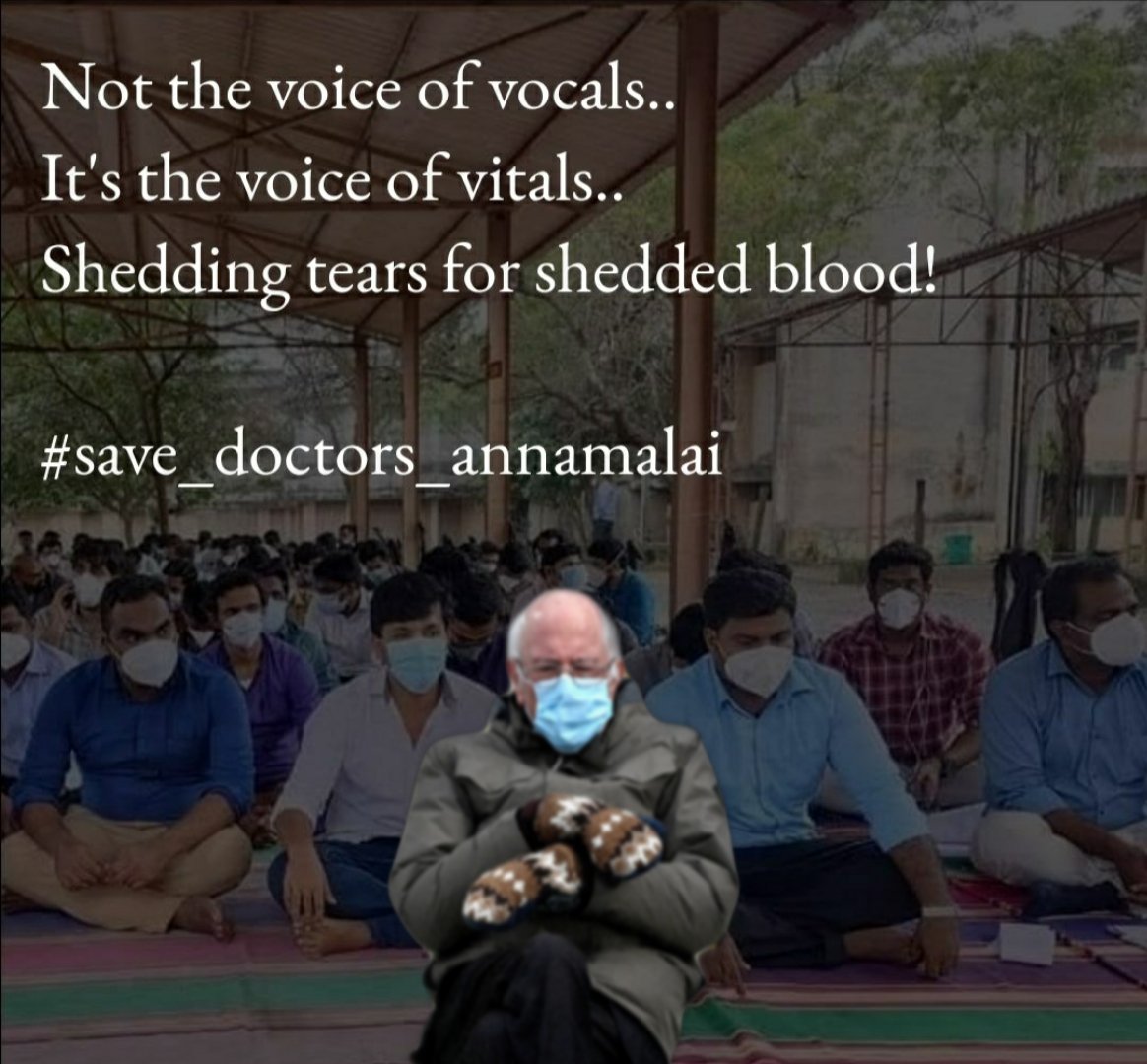 Akashra86572696's tweet photo. *Day 45* of Protest : US senator and Politician @BernieSanders extending his gratitude and support to health care workers @maruthuvargal at Annamalai University. Why not ? @PMOIndia @CMOTamilNadu @Vijayabaskarofl @CuddaloreColle1 

#save_doctors_annamalai https://t.co/f0Mxzh1gdC
