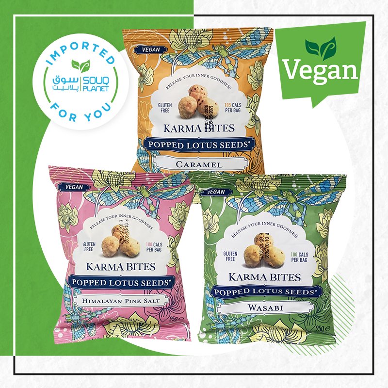 Natural Popped Lotus Seeds. Enjoy them with their various flavors from Karma Bites!
#souqplanet #onlineshopping #groceryshopping #inabudhabi #dubai #alain #uae #vegan #madinatzayed #smartshopper #safeplanet #socialdistancing #souqplanetplaza #abudhabi https://t.co/f8Stpe9Txq