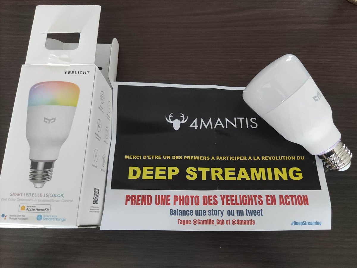 FabriceMassip's tweet photo. Merci beaucoup pour la YEELIGHTS 👌💪👍 @4Mantis @Camille_Cqb #DeepStreaming https://t.co/WzYJn78MA1