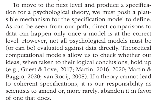 Next, we present our path model of science and how to improve the relationship between theory and data. Stepping through theory, specification, & implementation is required before an interpretation can have explanatory force in relation to a theory.  https://doi.org/10.1177/17456916209705858/n