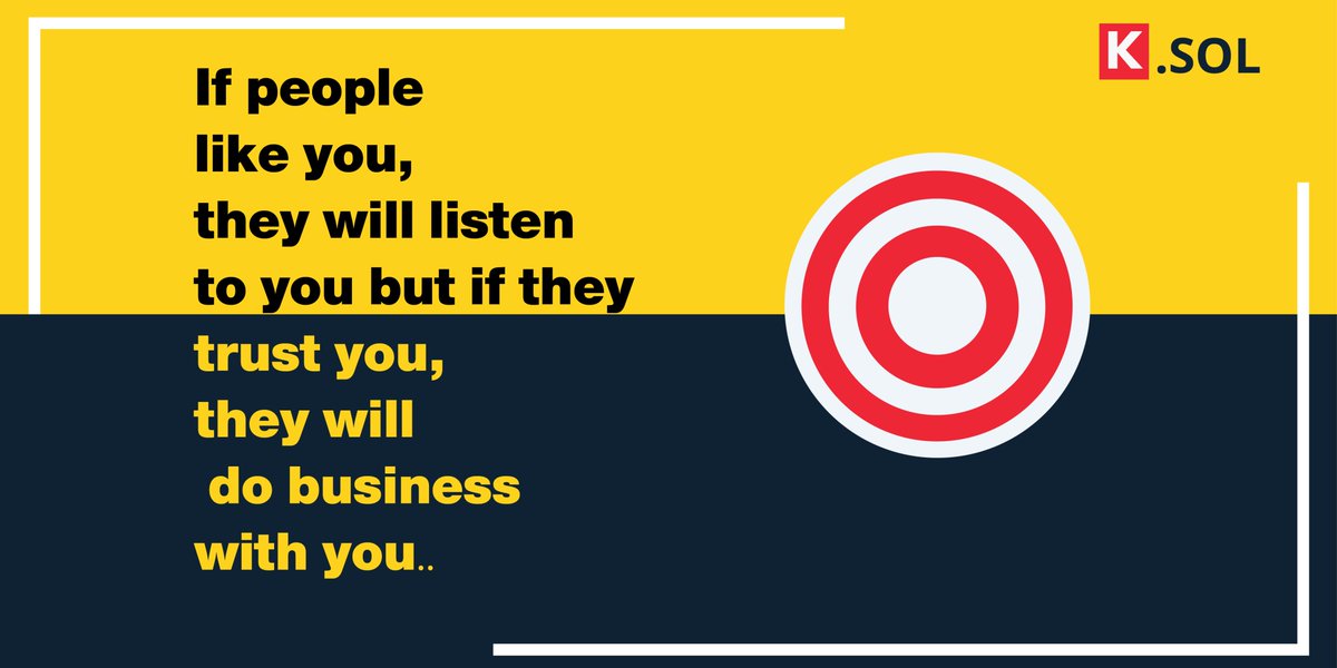 KyaasSolution's tweet photo. If People Like You, They Will Listen To You But  If They Trust You, They Will Do Business With You.. 
.
.
.
.
#kyaasSolution #kyaas #business #Businessman #businesswoman #businessowners #businessminded #businessmarketing #smallbusiness #smallbusinessowner #smallbusinesses https://t.co/6AKSSMnEfo