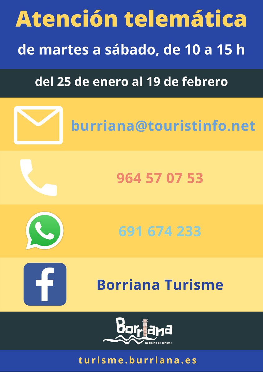 Desde el 25 de enero hasta el 19 de febrero, os atenderemos telemàticamente: