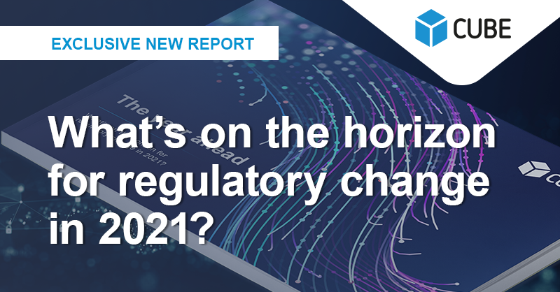 New report from <a href="/CUBEGlobal/">CUBE</a> analysed emerging trends from across the global financial services landscape to uncover the 5 key regulatory trends to watch out for in 2021: bit.ly/3sgsQ1q 
#RegulatoryChange #Compliance #Trends #financialservices