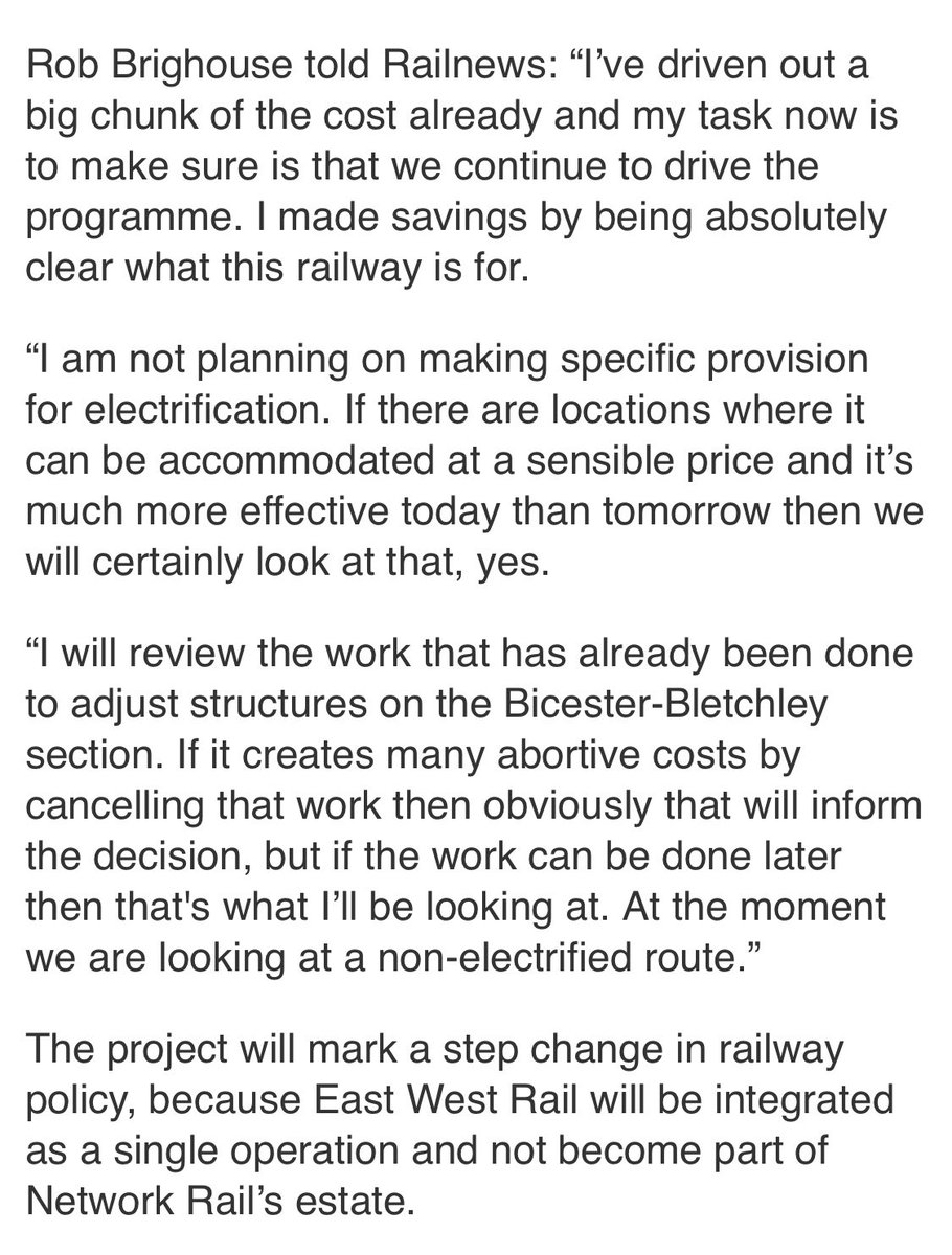 What a deeply embarrassing thing for someone to be proud of... East West Rail's delivery model has been a failure of management and a failure of expertise.