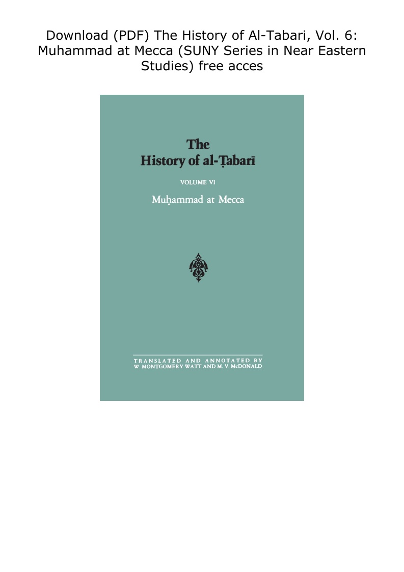 Download (PDF) The History of AlTabari, Vol. 6 Muhammad / Twitter