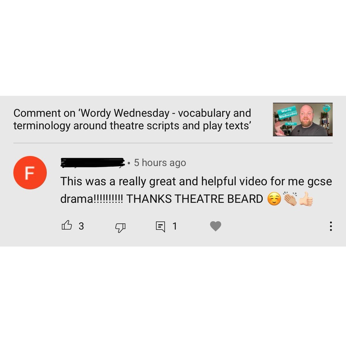 Absolutely thrilled with this from the comments section on YouTube!

So pleased people are finding the channel useful 😁