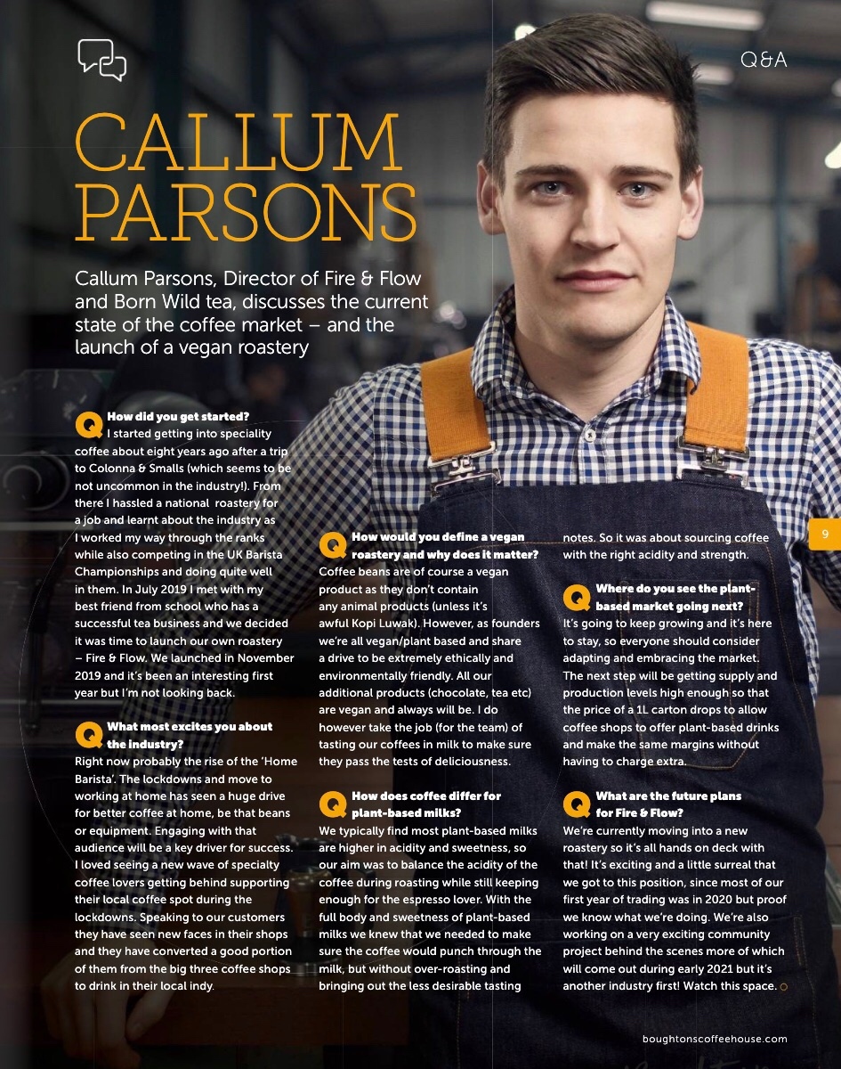 Big love to @BoughtonsCoffee for featuring a Q&A with our one and only Callum! #poseforthecamera #coffeegeek