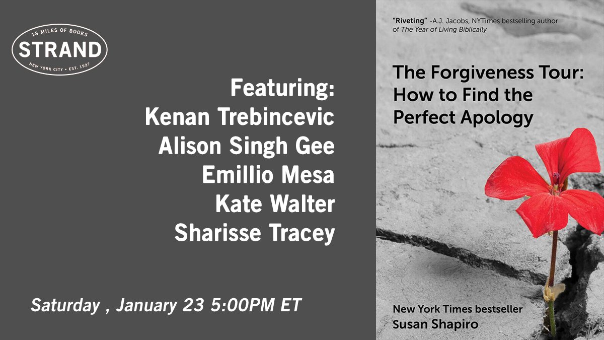 Join @Susanshapironet and the luminary writers she interviewed in her memoir as they discuss whether forgiveness is possible, first-person writing, and why publishing well is the best revenge. Today at 5pm ET. Tickets: https://t.co/qgaHELUclR #virtualevent https://t.co/59HntyqOAU