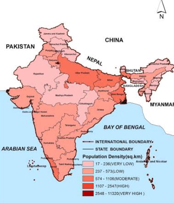 We must see the population density of Arunachal Pradesh and Tibet. As we can see population density in Arunachal Pradesh is more than Tibet.