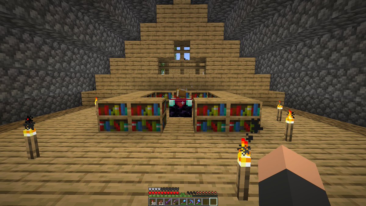 たつたあげ たつたあげのサバイバル 112 今回は町の整理をしました エンチャントテーブルは家の屋根裏に移動させ 道を繋げました 他にも素材集めなどしました Minecraft マインクラフト サバイバル