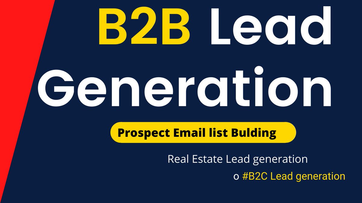 SaifulI85619761's tweet photo. I will do b2b LinkedIn lead generation and prospect email list building
If you Hire me Click Here:  https://t.co/Z0qC7qBPbR
#b2bleadgeneration #realestateleadgeneration #emailmarketing #prospectemail https://t.co/FdkLLqXJZO