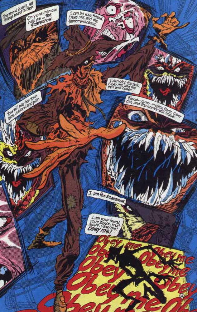 Un hologramme géant, au centre de Gotham, sera visible par toute la population, pouvant voir le visage du maître des peurs. Il aura également trouvé le moyen de contrôler l'esprit de ceux qu'il souhaitait sous son contrôle