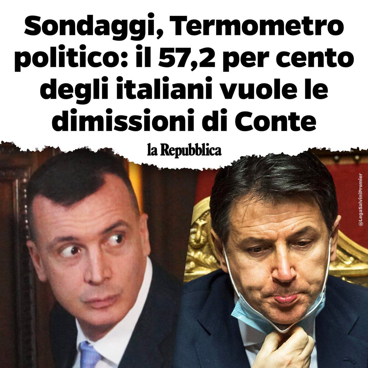 ❌❌❌DEBACLE PER #CONTE❌❌❌
👉🏻IL 57,2% VUOLE LE SUE DIMISSIONI
#CONTEDIMETTITI