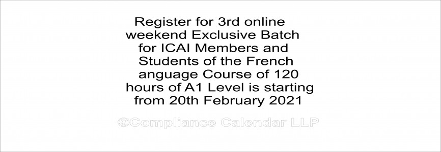 TheCCLIndia's tweet image. Register for #3rdonline weekend Exclusive Batch for #ICAIMembersandStudents of the French Language Course of 120 hours of #A1Level is starting from 20th February 2021  ccurl.in/Y8CoB0