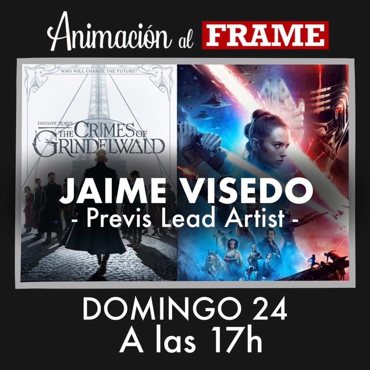 Mañana estará en directo con nosotros Jaime Visedo - Previs Lead Artist en The Third Floor. Hablaremos sobre #previs, #animacion y muchas cosas más! No os lo podéis perder 😊

Os esperamos a las 17h🕔