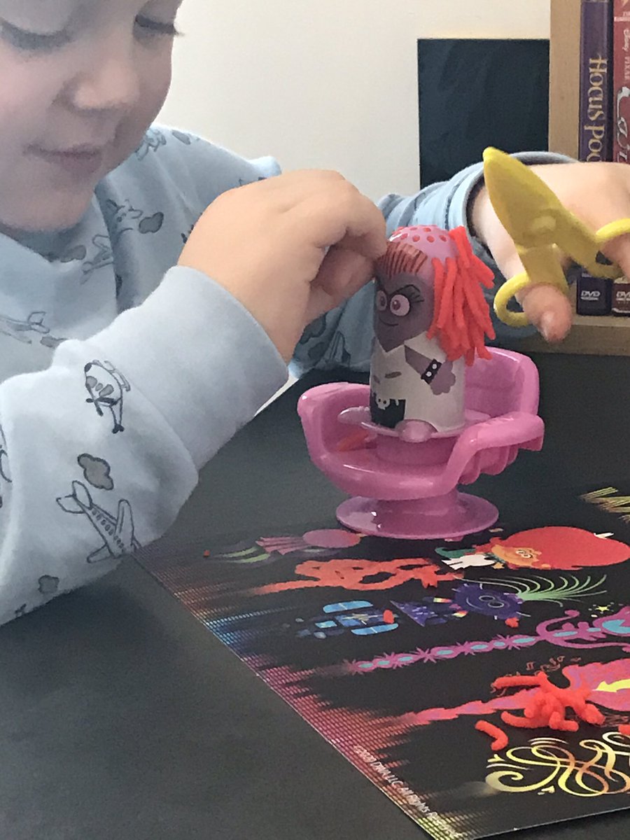 CascadaHB's tweet photo. When you’re still not able to work so you and the apprentice set up a Trolls Play Doh Hair Salon 💇🏻‍♀️💇🏼‍♂️ https://t.co/GQL6kXlyru