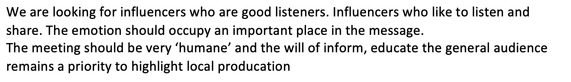 The brief insist on the need to play on 'emotion' to change the mind and opinion of young people. 14/15