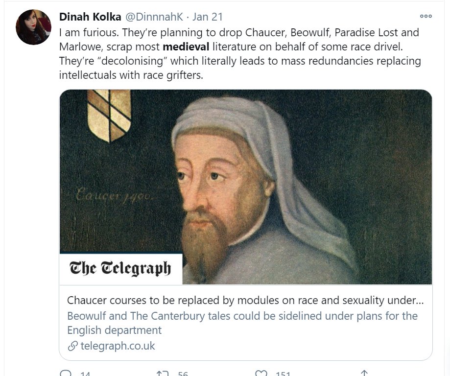 There has to be a way for medievalists to resist calls to cut medieval studies while still supporting courses on race/gender/sexuality. This is being framed as the "fault" of people who work on race/gender/sexuality, and I don't see medievalists pushing back on that narrative.
