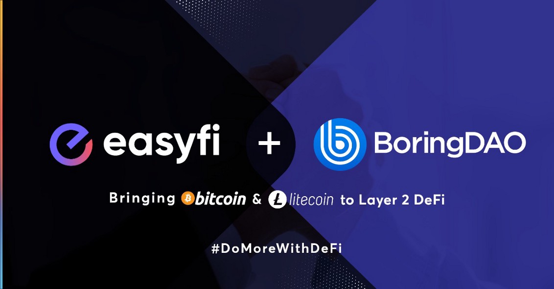 ubong_ephraim's tweet photo. Yo! @EasyfiNetwork is onboarding @BoringDAO_Defi to enable #Bitcoin,  #Litecoin &amp; other non-#ERC20 digital asset markets on Layer2 #DeFi.  

#EasyFi will soon be listing #Boring wrapped assets - #oLTC &amp; #oBTC - as collaterals on both #Matic &amp; #Eth chains. https://t.co/USWh42CH6T