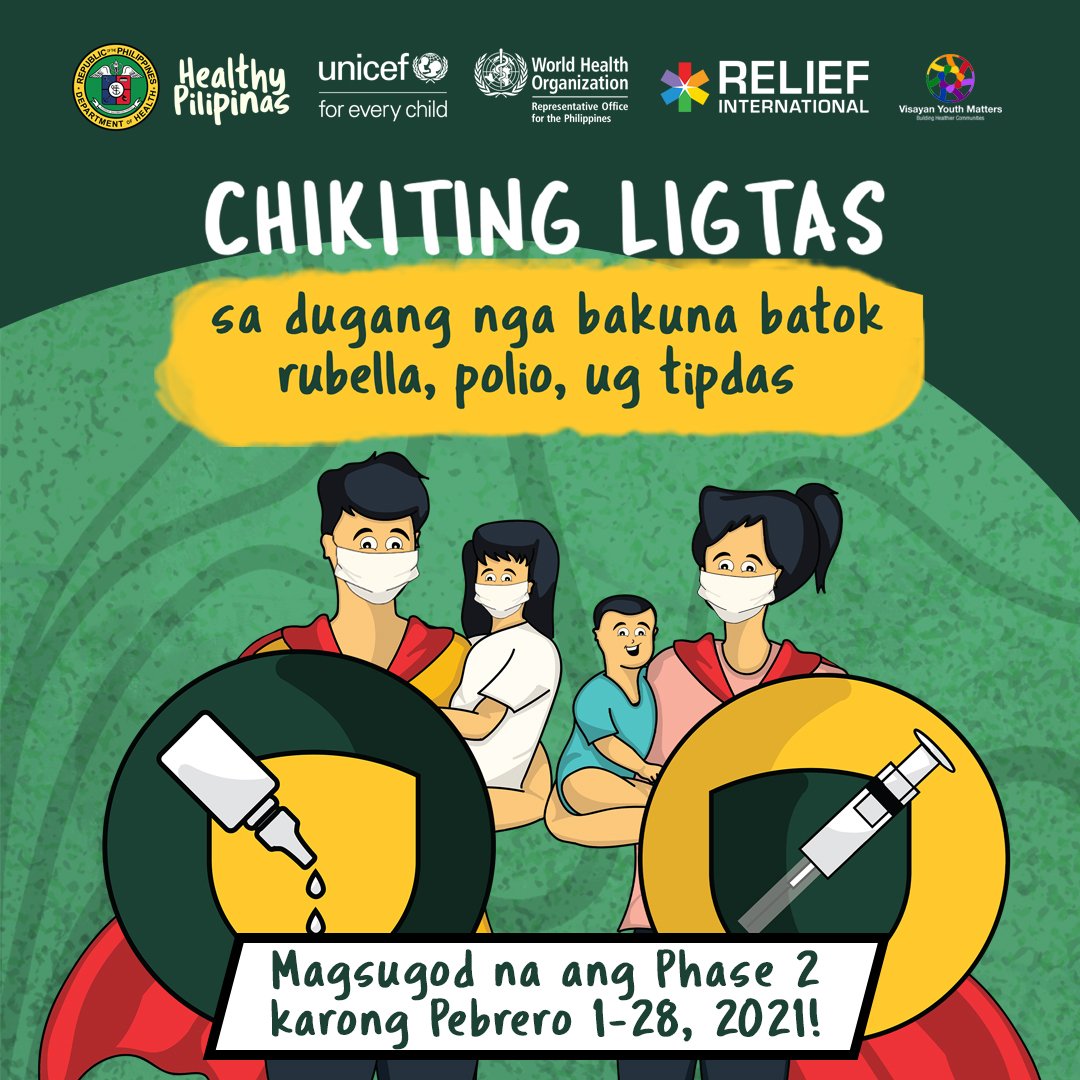 Let's encourage parents to vaccinate against preventable diseases that remain a very real threat to children.

Join us in a social mobilization & community engagement training this January 24, 1:30 PM. Just register through: tinyurl.com/MROPVSIA

#YOUthMatters
#ChikitingLigtas